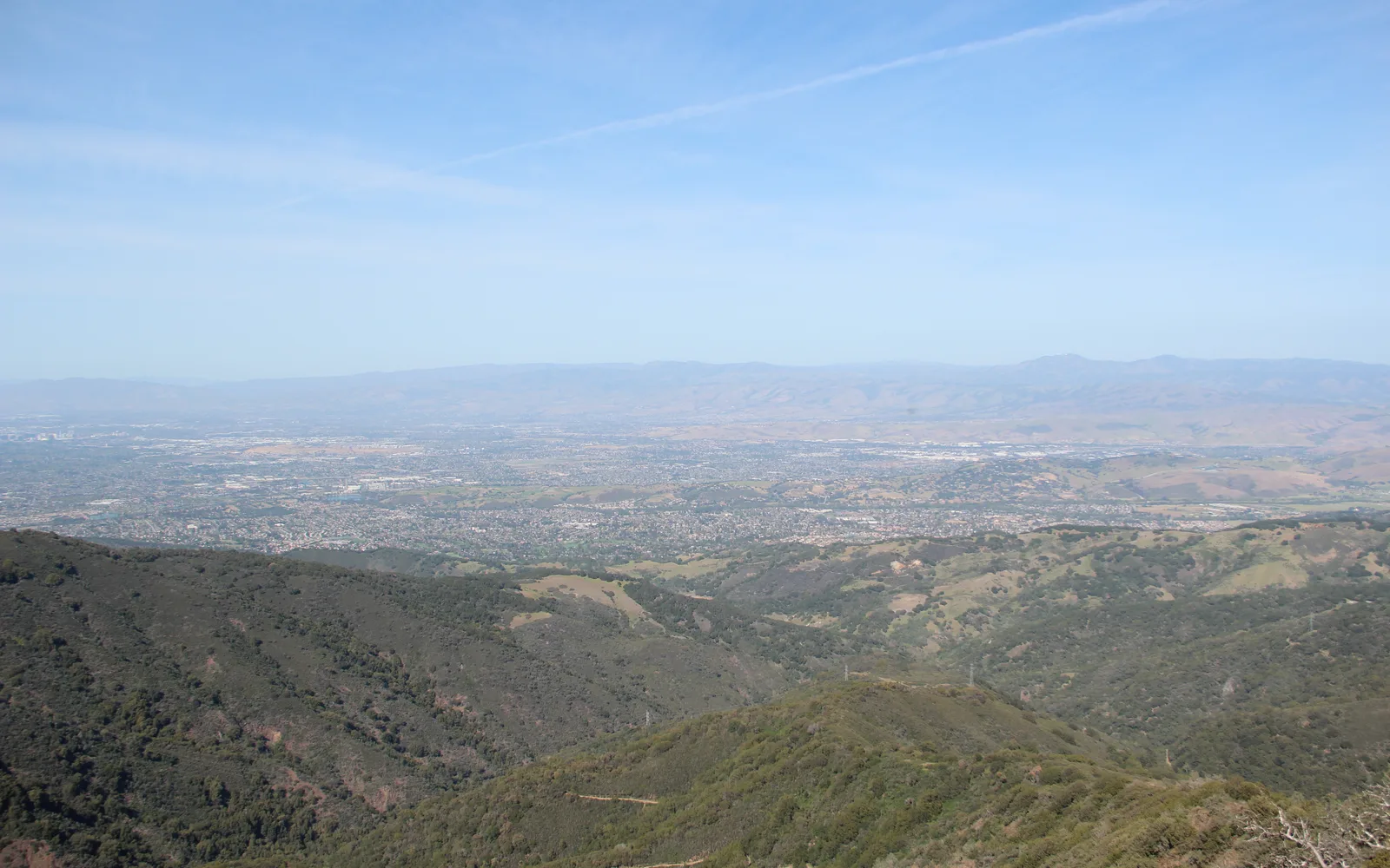 Aerial view of Silicon Valley from Mount Umunhum